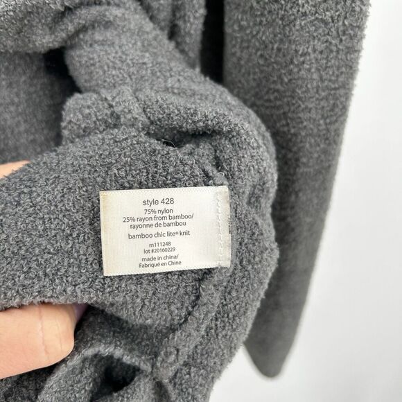 BAREFOOT DREAMS Bamboo Chic Lite Gray Long Open Cardigan Sweater Size Small - Picture 8 of 8